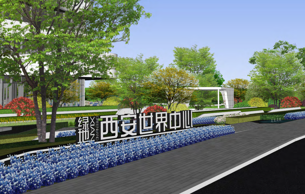 西安綠地世界中心展示區(qū)電動旋轉(zhuǎn)不銹鋼景觀裝置(圖3)